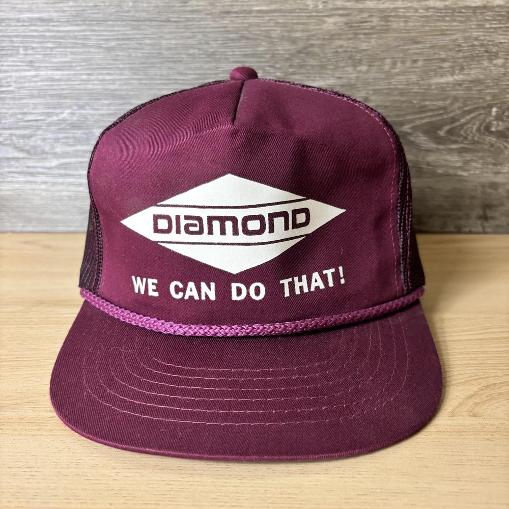 Vintage Diamond Hat Cap Snap Back Mesh Trucker Promo We Can‎ Do That Mens 80s